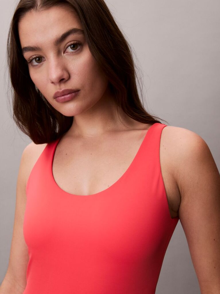 Pink Scoop Back Swimsuit - CK Icon  Women