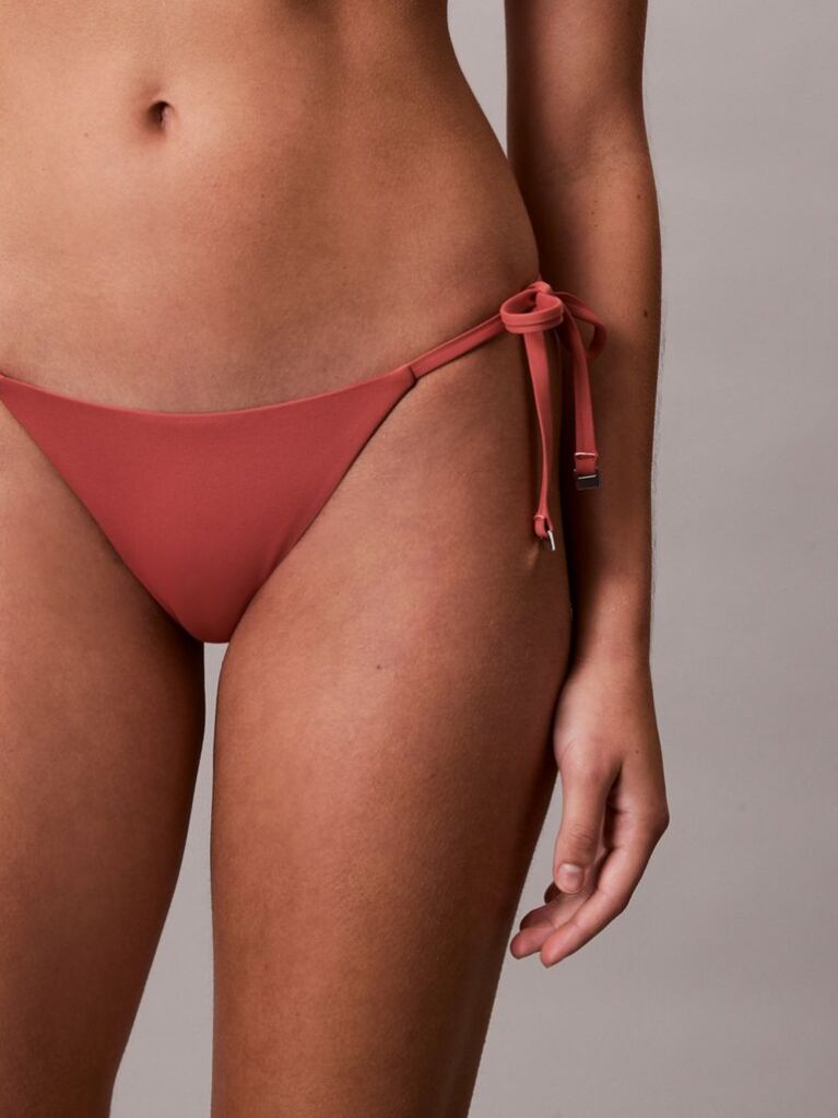 Red Tie Side Bikini Bottoms - CK Essentials  Women