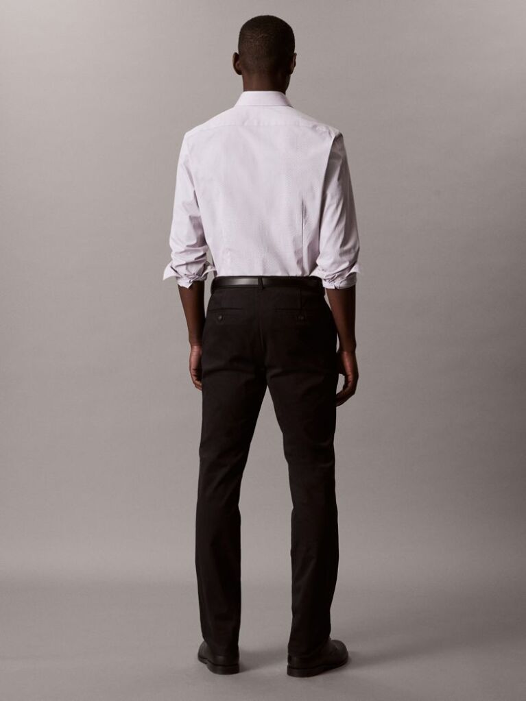 Purple Slim Fit Micro Dot Poplin Shirt  Men
