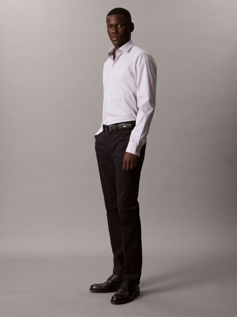 Purple Slim Fit Micro Dot Poplin Shirt  Men