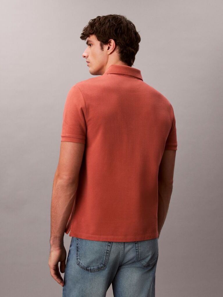 Καφέ Polo T-Shirt Από Βαμβάκι Πικέ  Άνδρας