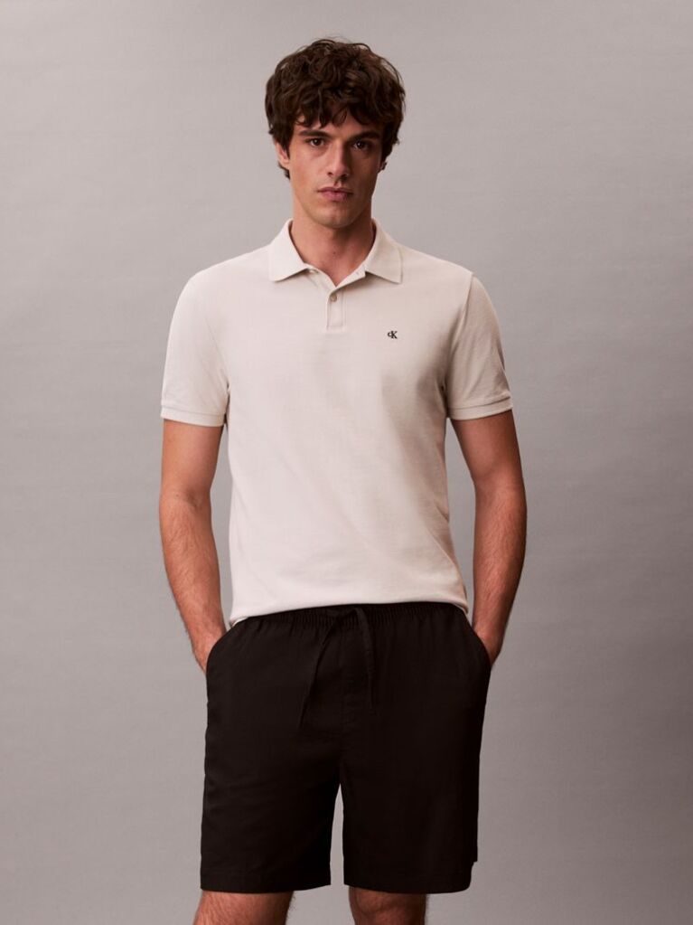 Μπεζ Polo T-Shirt Από Βαμβάκι Πικέ  Άνδρας
