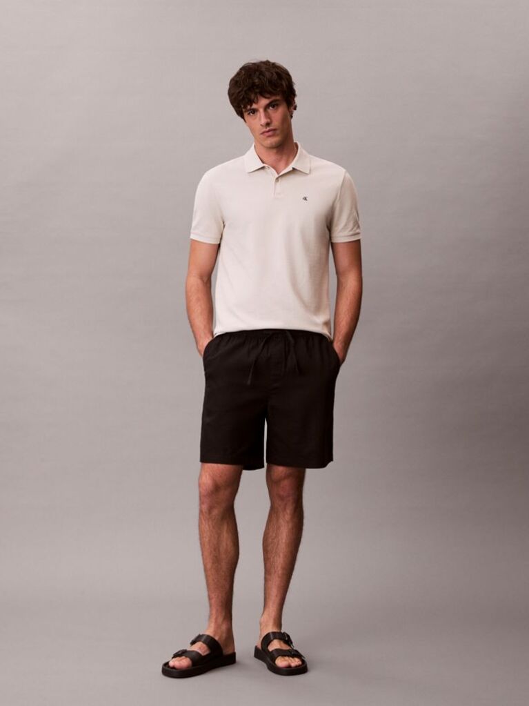 Μπεζ Polo T-Shirt Από Βαμβάκι Πικέ  Άνδρας