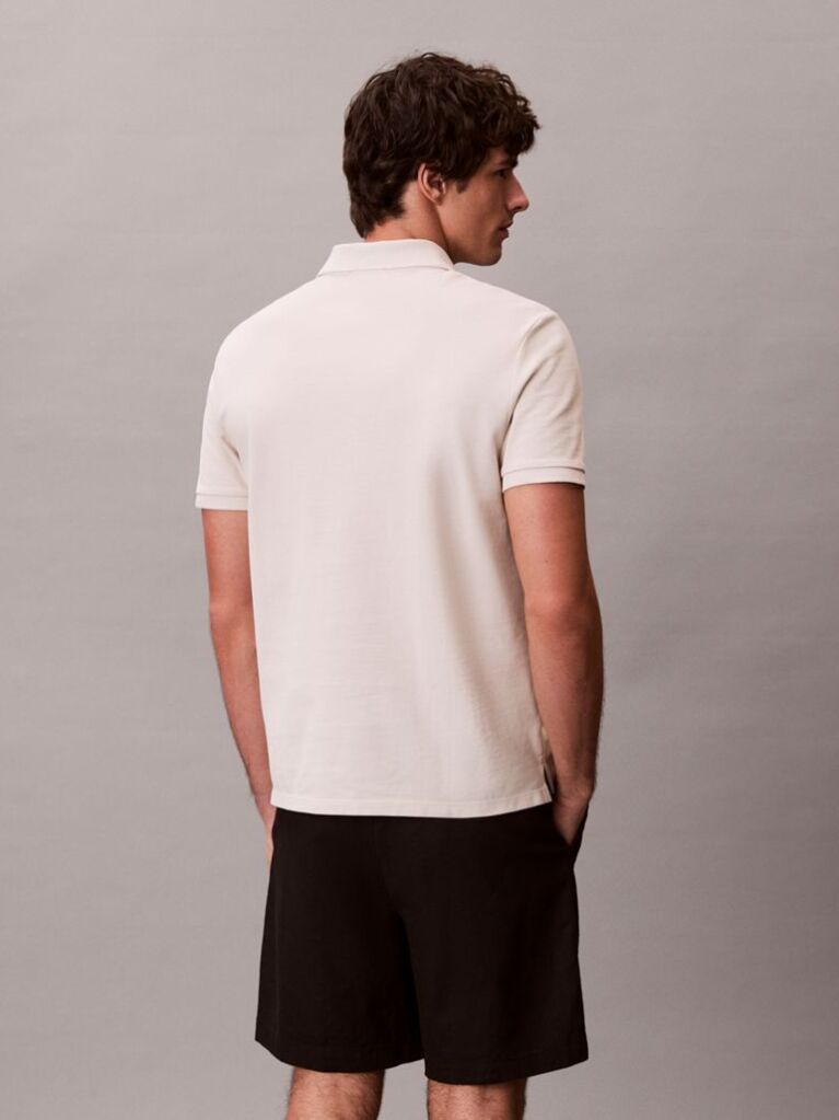 Μπεζ Polo T-Shirt Από Βαμβάκι Πικέ  Άνδρας