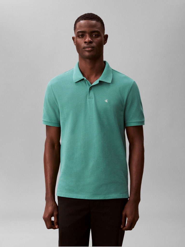 Πράσινο Polo T-Shirt Από Βαμβάκι Πικέ  Άνδρας