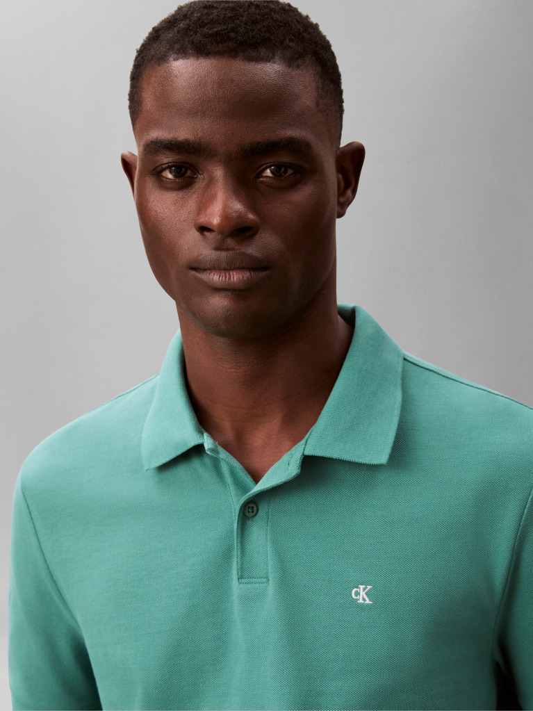 Πράσινο Polo T-Shirt Από Βαμβάκι Πικέ  Άνδρας