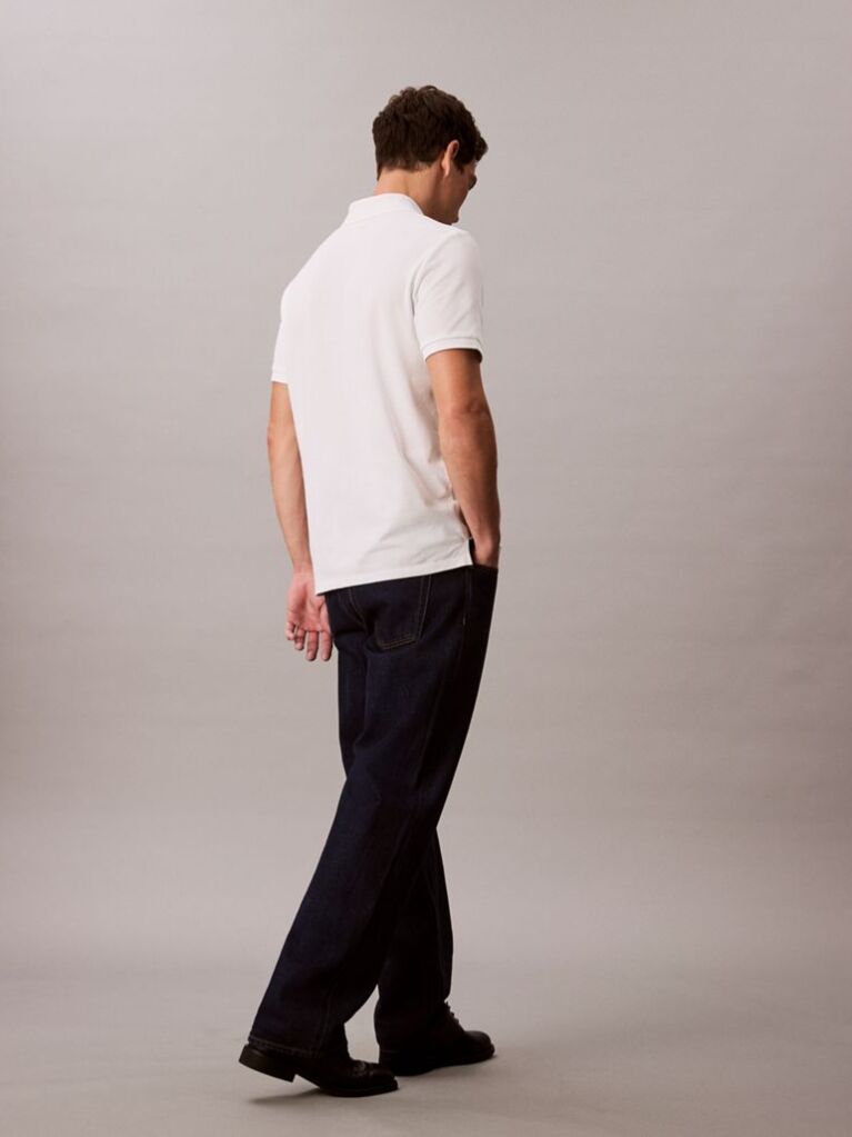 Λευκό Polo T-Shirt Από Βαμβάκι Πικέ  Άνδρας
