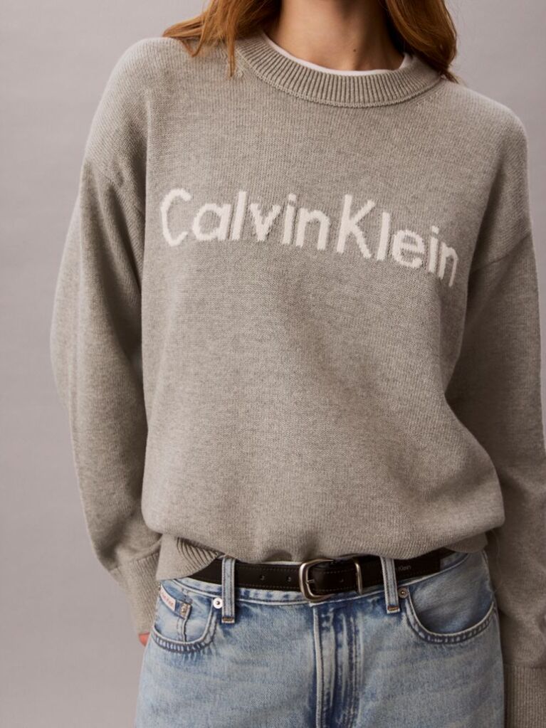 Grey Logo Graphic Relaxed Jumper  Women