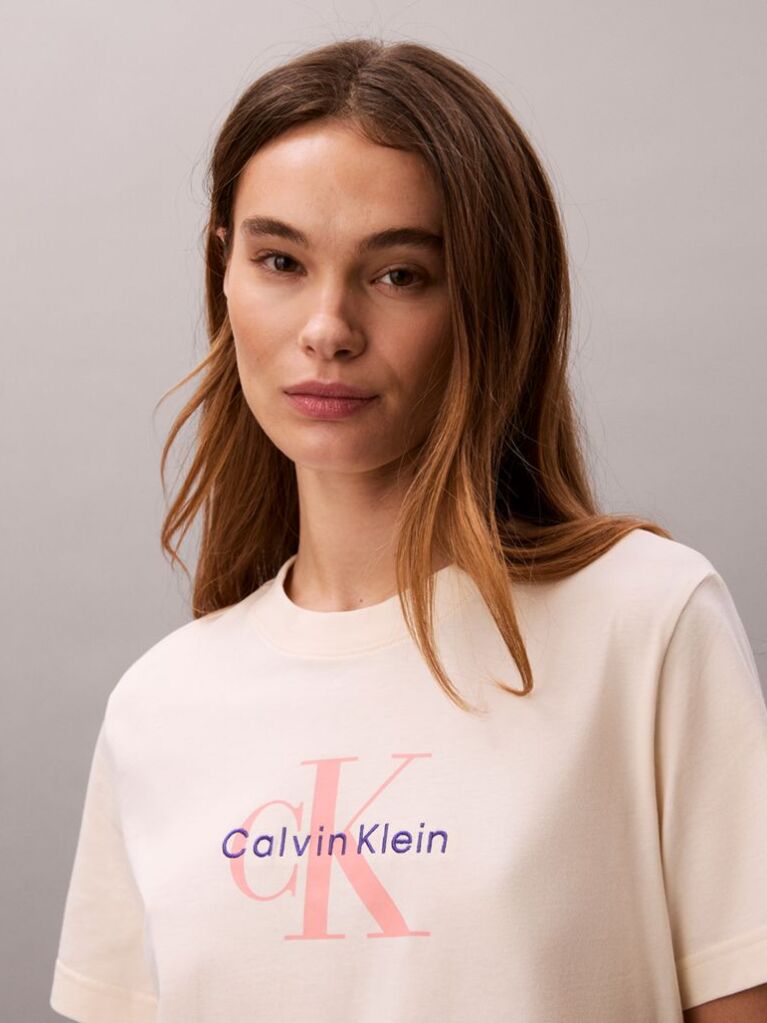 Λευκό T-Shirt Με Λογότυπο  Γυναίκα
