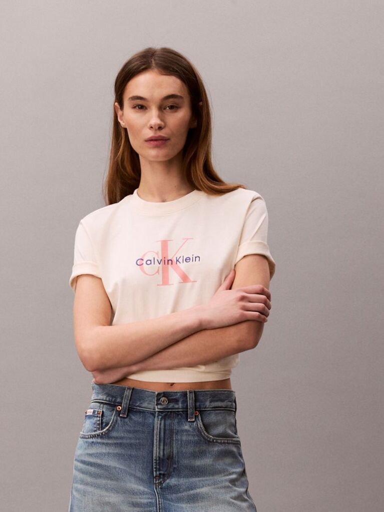 Λευκό T-Shirt Με Λογότυπο  Γυναίκα