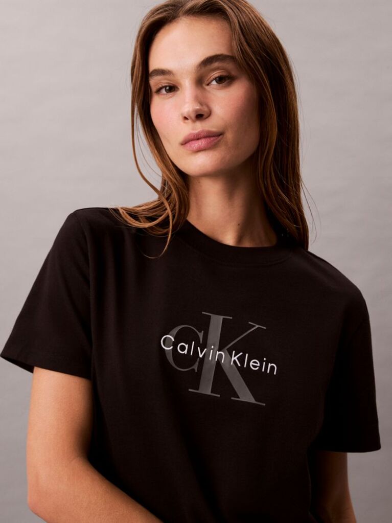 Μαύρο T-Shirt Με Λογότυπο  Γυναίκα