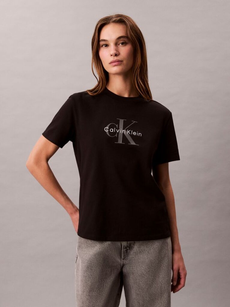Μαύρο T-Shirt Με Λογότυπο  Γυναίκα
