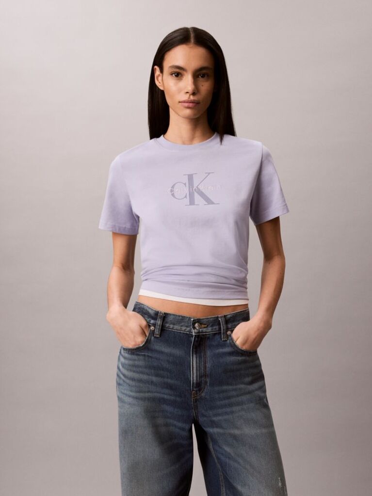Μοβ T-Shirt Με Λογότυπο  Γυναίκα