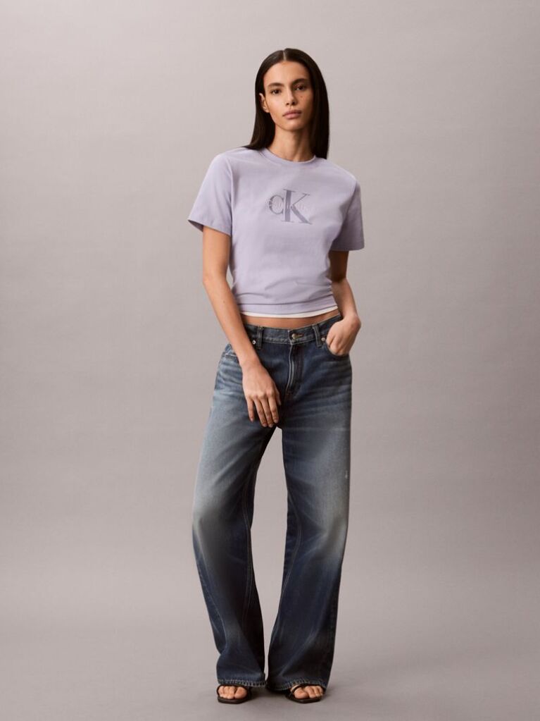 Μοβ T-Shirt Με Λογότυπο  Γυναίκα