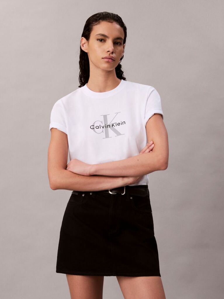 Λευκό T-Shirt Με Λογότυπο  Γυναίκα