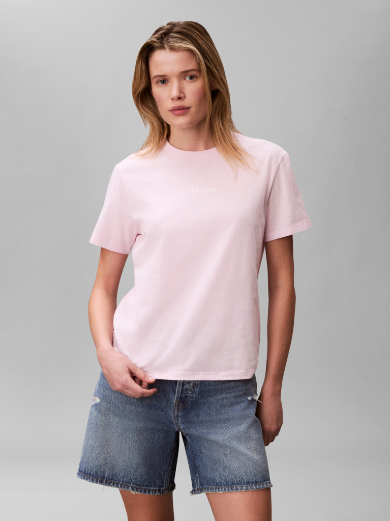 Ροζ T-Shirt Με Λογότυπο  Γυναίκα
