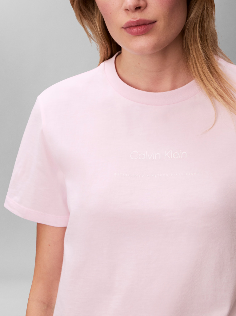 Ροζ T-Shirt Με Λογότυπο  Γυναίκα