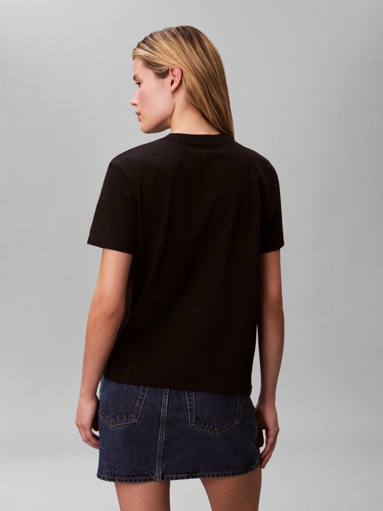 Μαύρο T-Shirt Με Λογότυπο  Γυναίκα