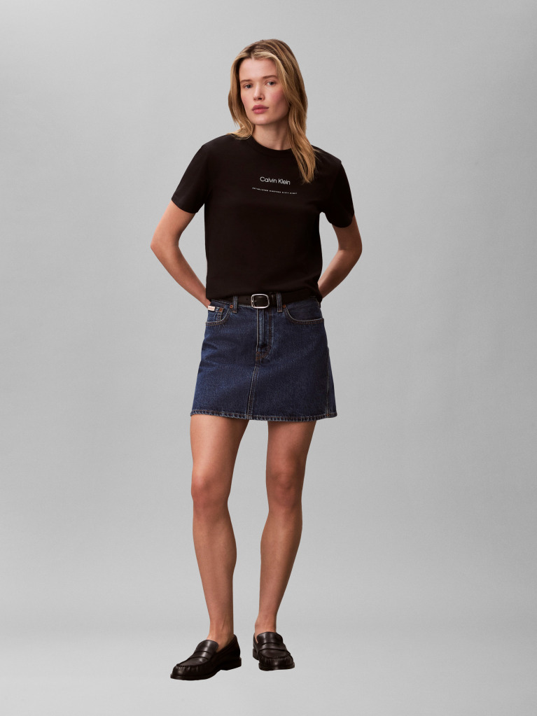 Μαύρο T-Shirt Με Λογότυπο  Γυναίκα