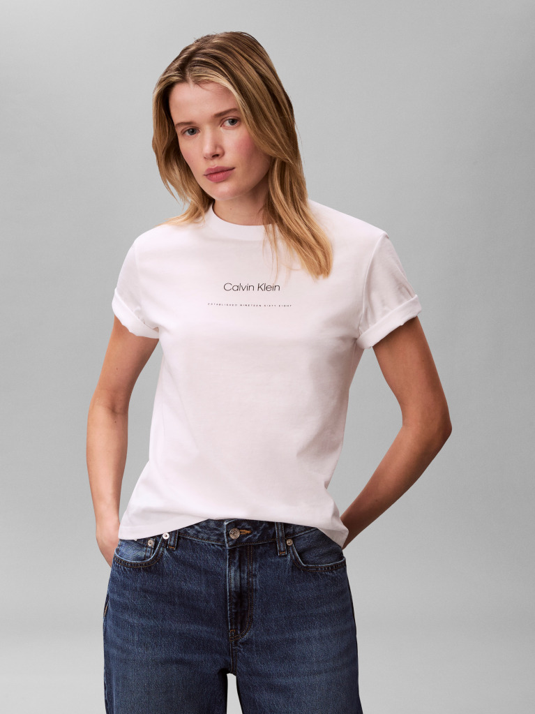 Λευκό T-Shirt Με Λογότυπο  Γυναίκα