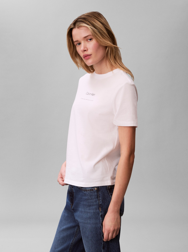 Λευκό T-Shirt Με Λογότυπο  Γυναίκα