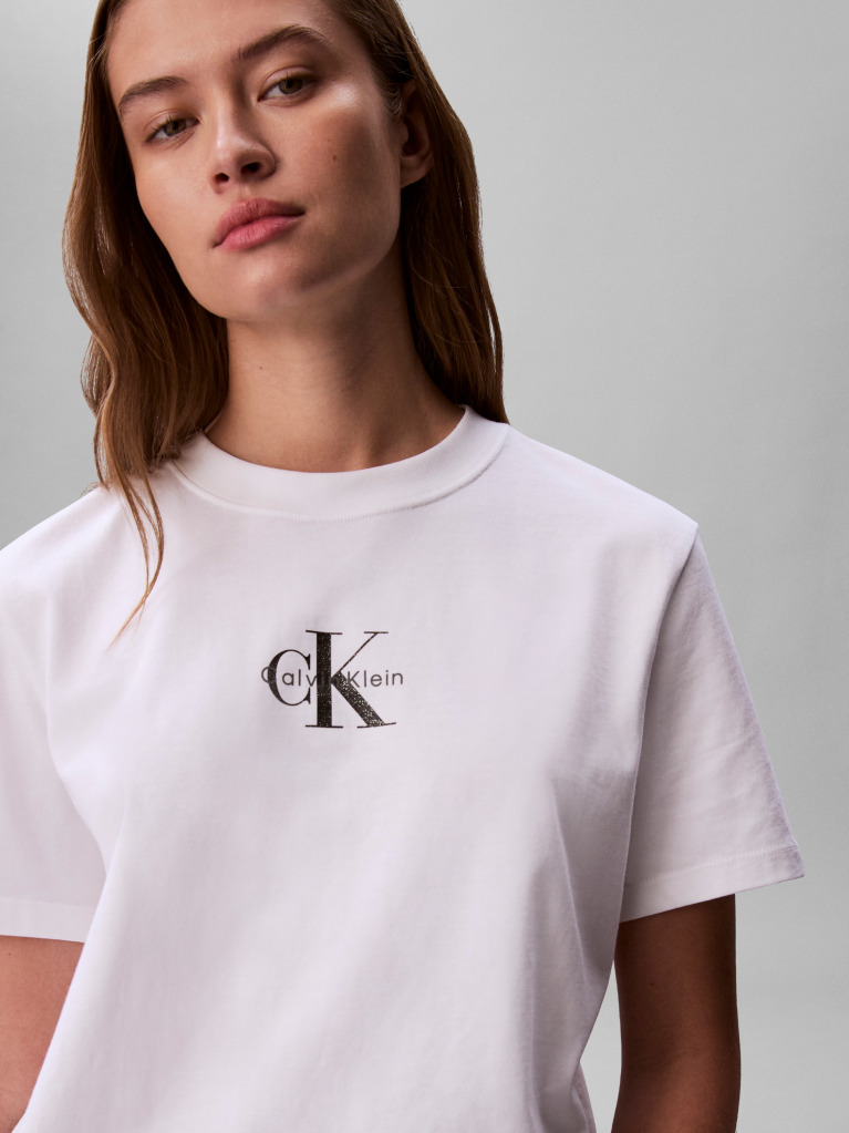 Λευκό Κοντομάνικο T-Shirt  Γυναίκα