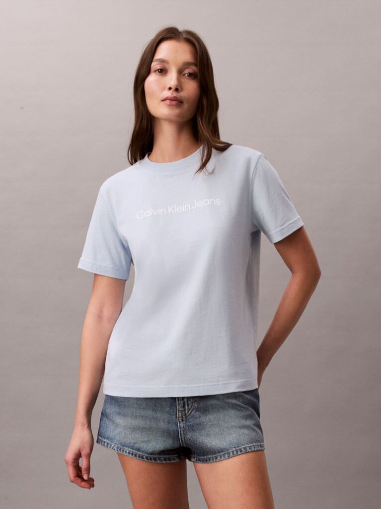 Μπλε Κοντομάνικο T-Shirt  Γυναίκα