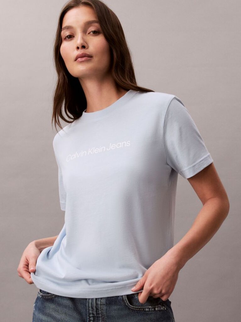 Μπλε Κοντομάνικο T-Shirt  Γυναίκα