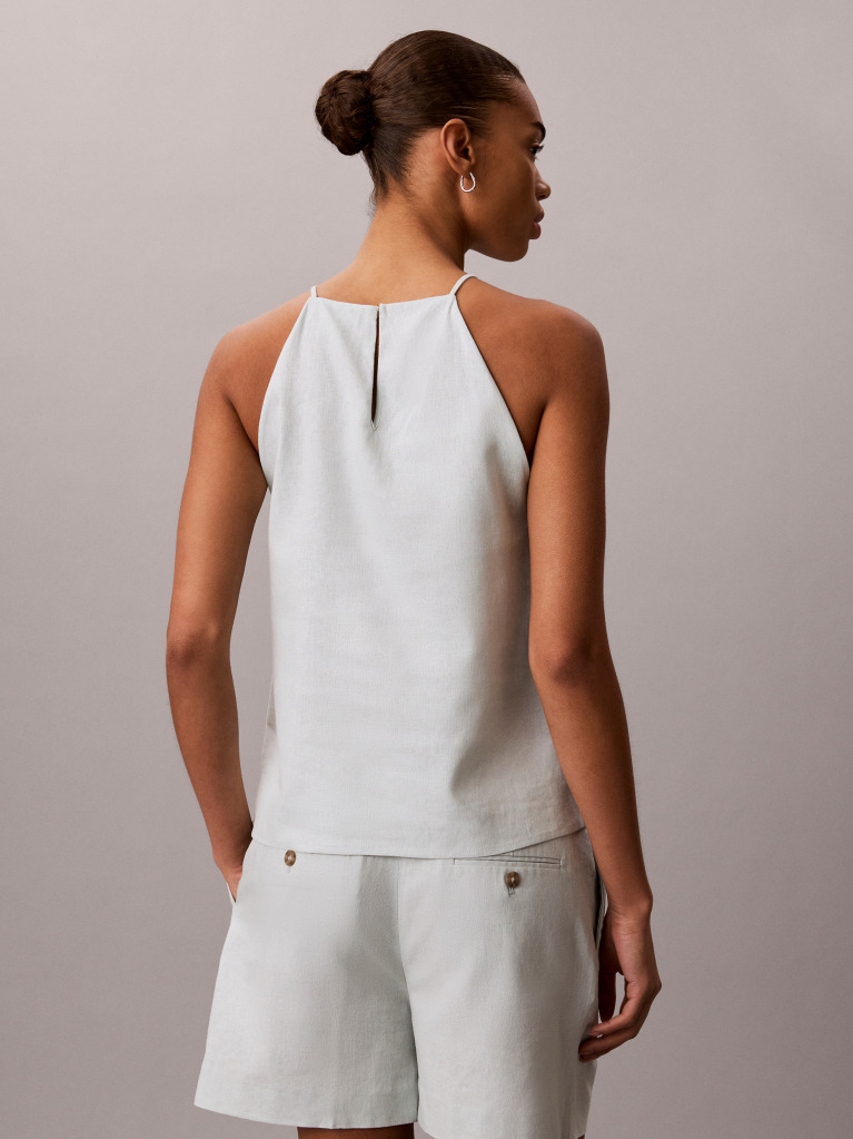 Green Linen Blend Cami Top  Women