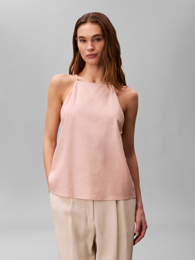 Orange Linen Blend Cami Top  Women