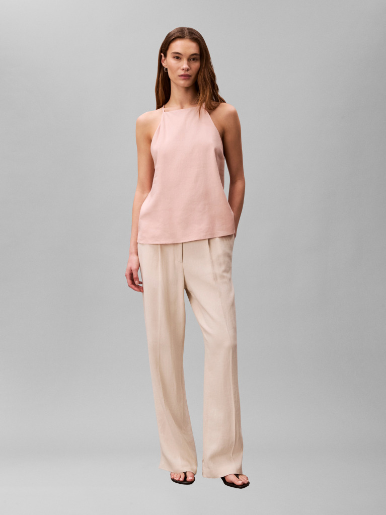 Orange Linen Blend Cami Top  Women