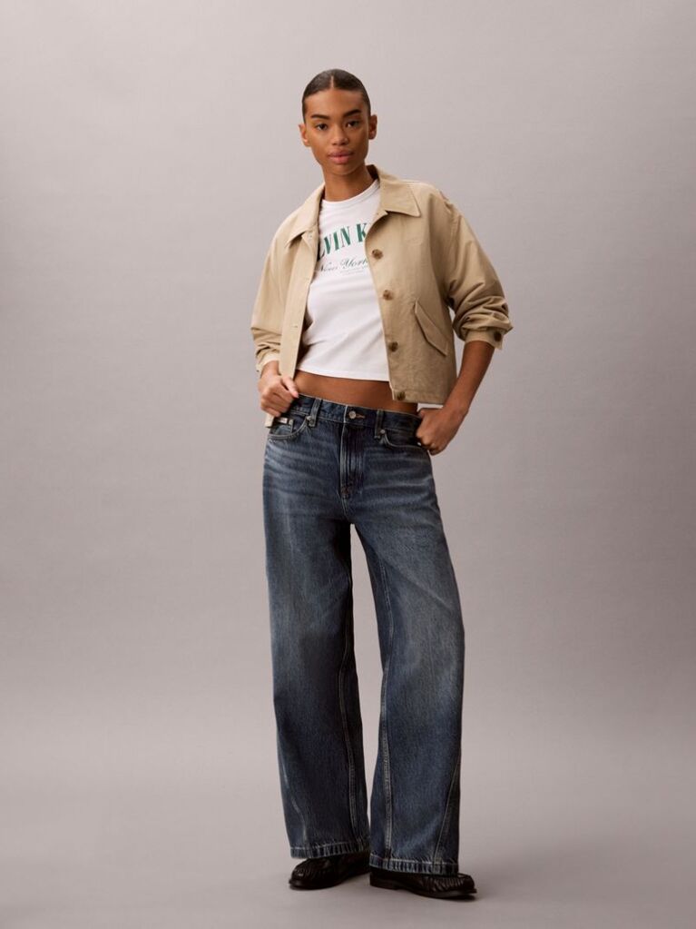 Denim Baggy Τζιν Με Χαμηλή Μέση Και Twisted Σχέδιο  Γυναίκα