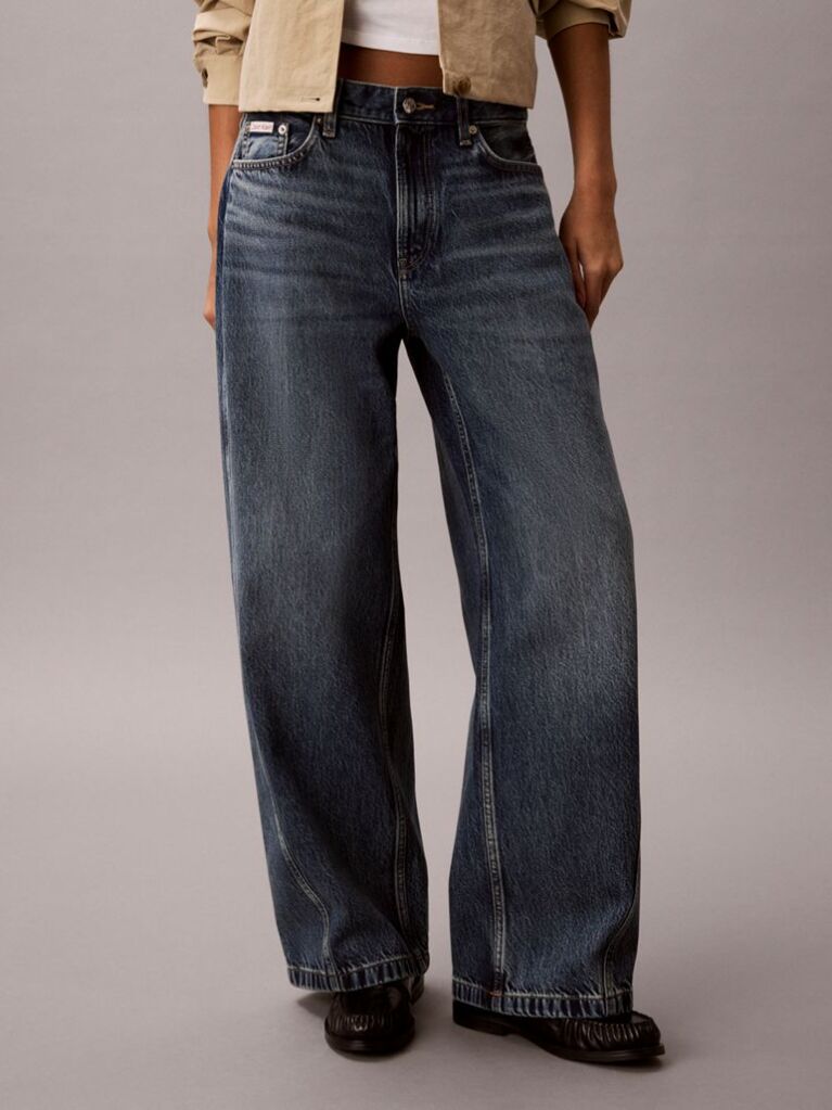 Denim Baggy Τζιν Με Χαμηλή Μέση Και Twisted Σχέδιο  Γυναίκα