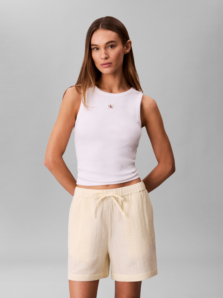 Yellow Double Gauze Novelty Short  Women