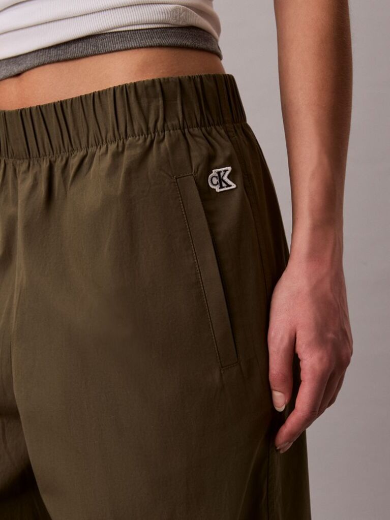 Beige Cotton Poplin Trousers  Women