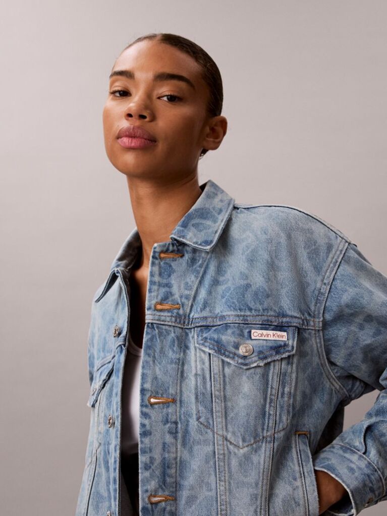 Denim 90s Denim Trucker Τζάκετ Με Print  Γυναίκα