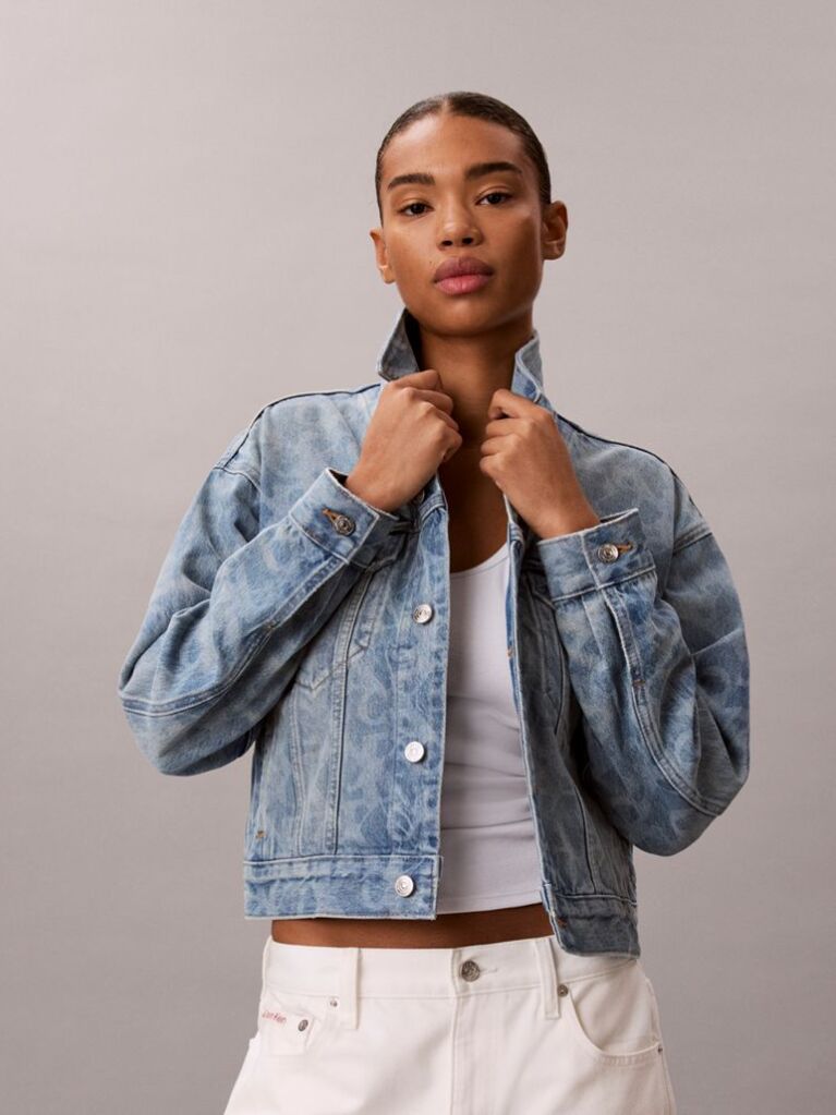 Denim 90s Denim Trucker Τζάκετ Με Print  Γυναίκα
