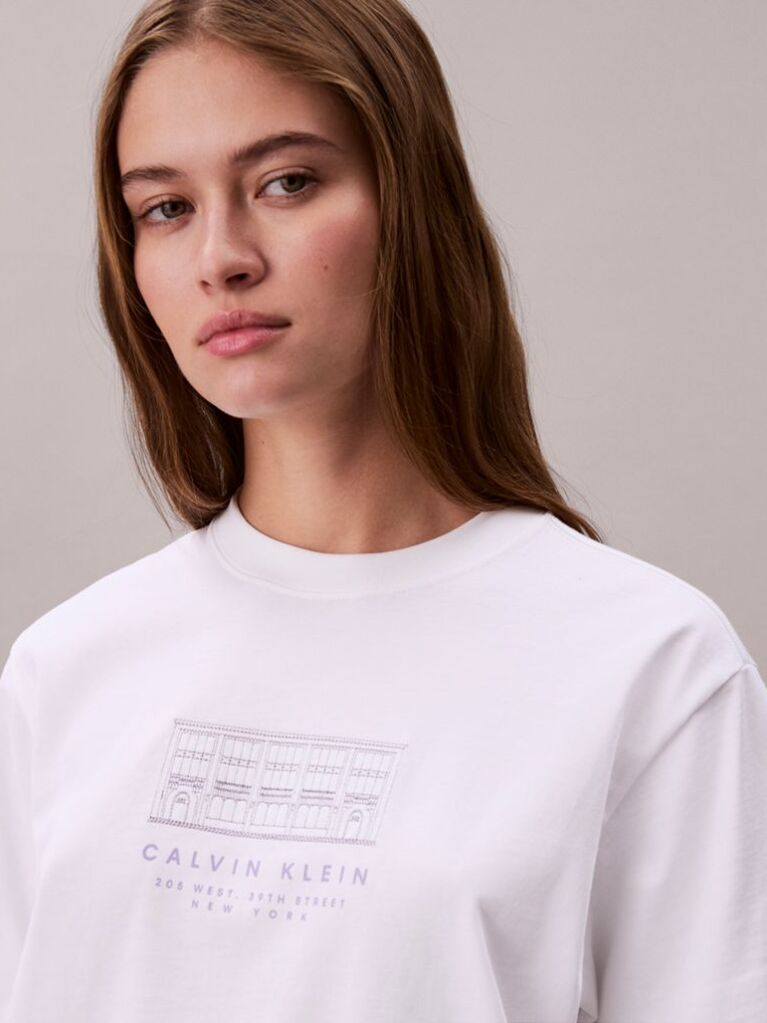 White Relaxed Embroidered Logo T-shirt  Women