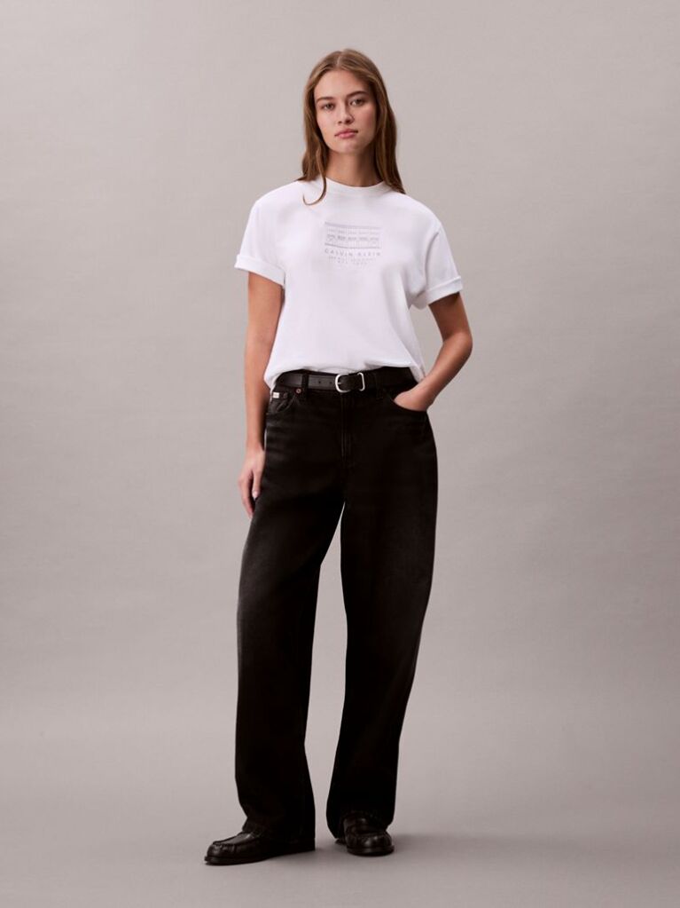 White Relaxed Embroidered Logo T-shirt  Women