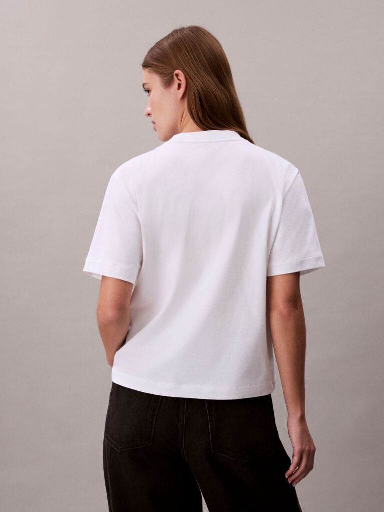 White Relaxed Embroidered Logo T-shirt  Women