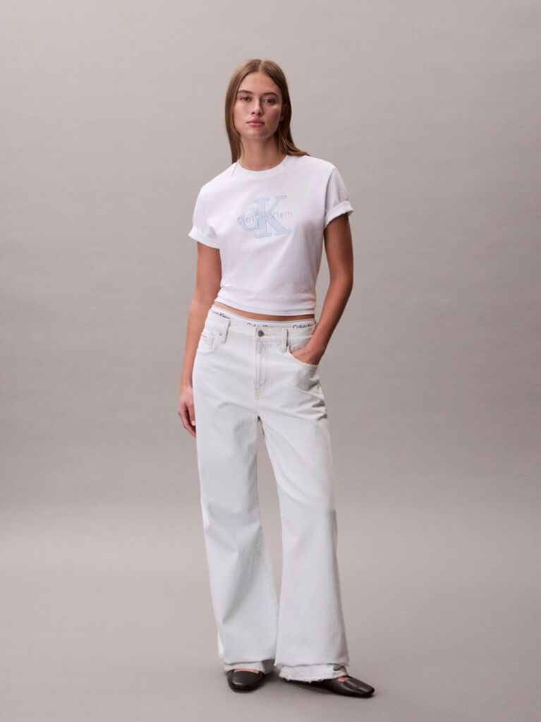 Λευκό T-shirt Με Μονόγραμμα  Γυναίκα