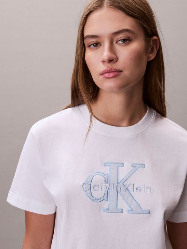 Λευκό T-shirt Με Μονόγραμμα  Γυναίκα
