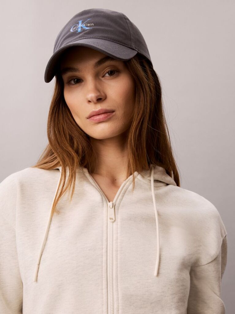 Μπεζ Κοντό Hoodie Με Φερμουάρ Και Ελαστική Ζώνη Με Λογότυπο  Γυναίκα