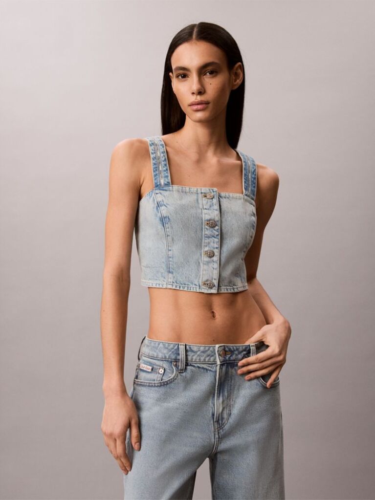 Denim Denim Τοπ Αμάνικο Με Ρίγα Λογότυπου  Γυναίκα
