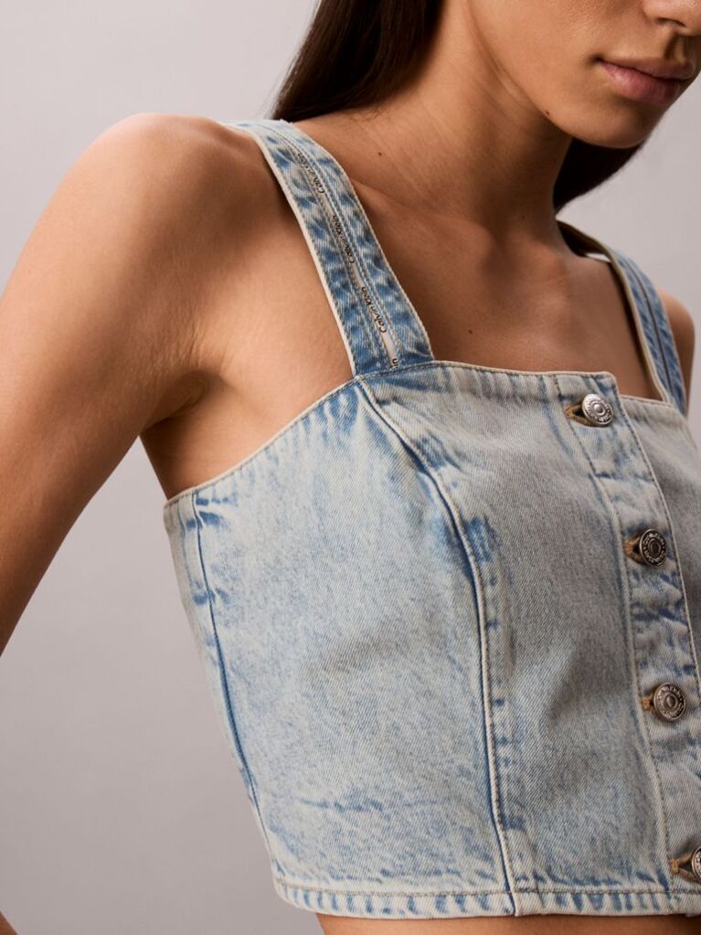Denim Denim Τοπ Αμάνικο Με Ρίγα Λογότυπου  Γυναίκα