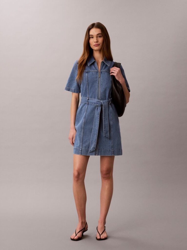 Denim Denim Shirt Φόρεμα Με Ζώνη  Γυναίκα