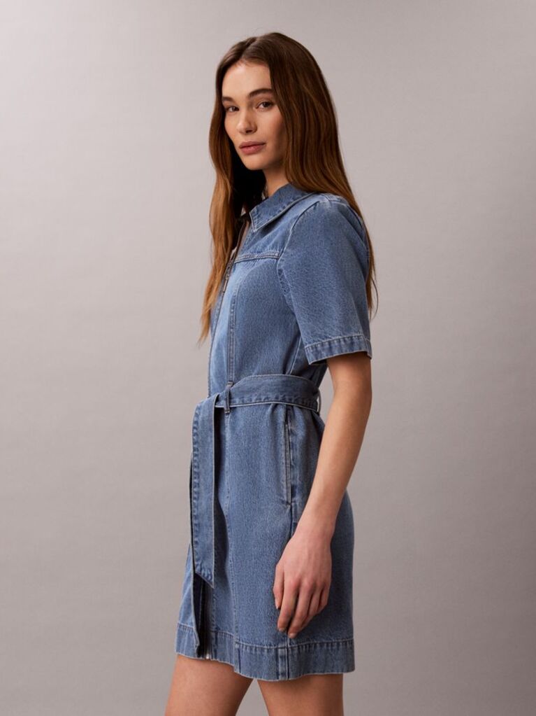 Denim Denim Shirt Φόρεμα Με Ζώνη  Γυναίκα