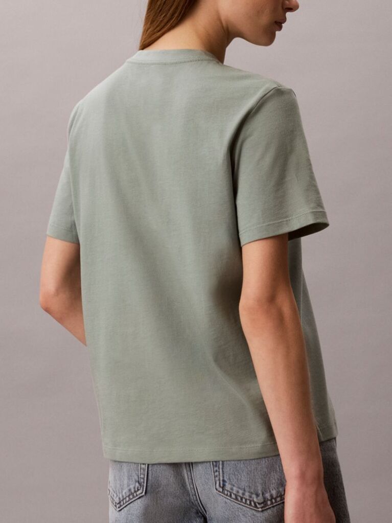 Πράσινο T-Shirt Με Ρετρό Λογότυπο Και Στρογγυλή Λαιμόκοψη  Γυναίκα
