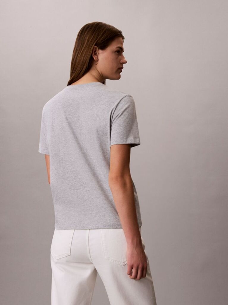 Γκρι T-Shirt Monologo Με Στρογγυλή Λαιμόκοψη  Γυναίκα