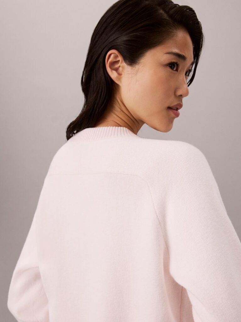 Pink Monogram Wool Blend Raglan Sleeve Jumper  Women